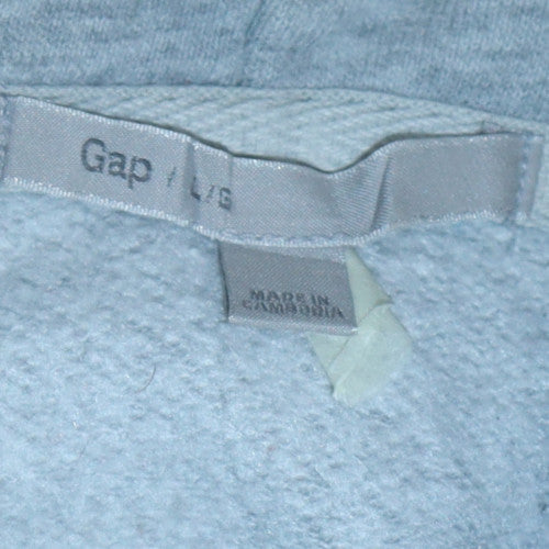 GAP Women Grey Hooded Pullover Sweatshirt Size M Cotton Blend