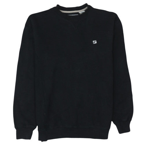 Fila Mens Black Crew Neck Fleece Sweatshirt M Pullover Sportswear