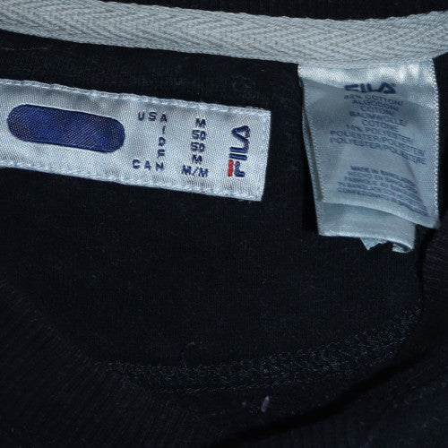 Fila Mens Black Crew Neck Fleece Sweatshirt M Pullover Sportswear
