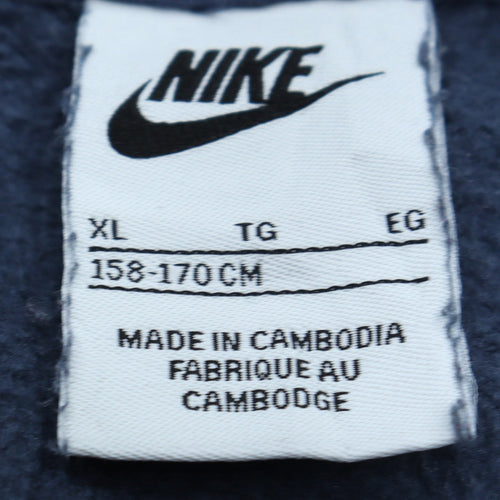 Nike Boys Blue Pullover Hoodie XL Logo Fleece Sweatshirt