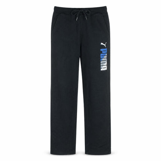 Front view of Puma Men’s Black Sweatpants M Regular Fit Drawstring Activewear Trousers