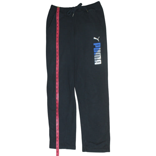 Puma Men’s Black Sweatpants M Regular Fit Drawstring Activewear Trousers