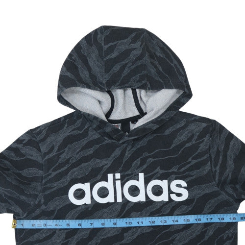 Adidas Boys Black Camouflage Pullover Hoodie Size L - Cotton Blend Fleece