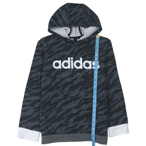 Adidas Boys Black Camouflage Pullover Hoodie Size L - Cotton Blend Fleece