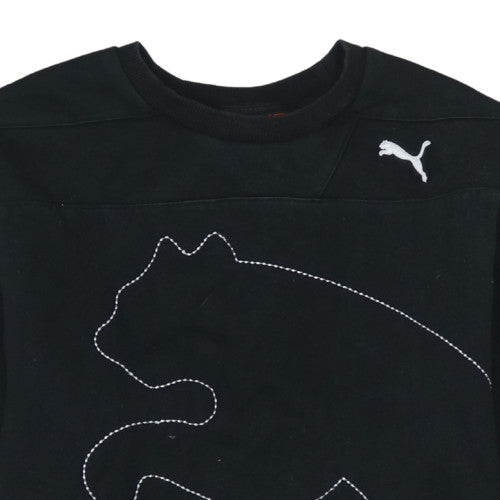 Puma Men's Black Medium Pullover Sweatshirt with Logo