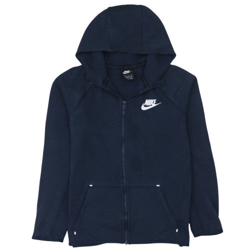 Nike Boys Navy Blue Full Zip Hoodie XL 13-15 Years Fleece Lined Sweatshirt