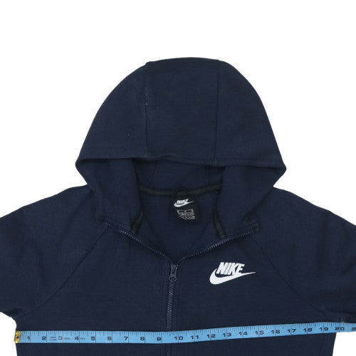 Nike Boys Navy Blue Full Zip Hoodie XL 13-15 Years Fleece Lined Sweatshirt