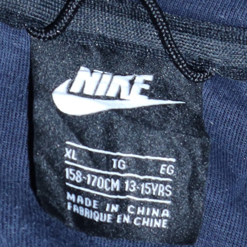 Nike Boys Navy Blue Full Zip Hoodie XL 13-15 Years Fleece Lined Sweatshirt
