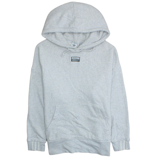 Adidas Women Grey Pullover Hoodie Size 12 Cotton Blend Casual