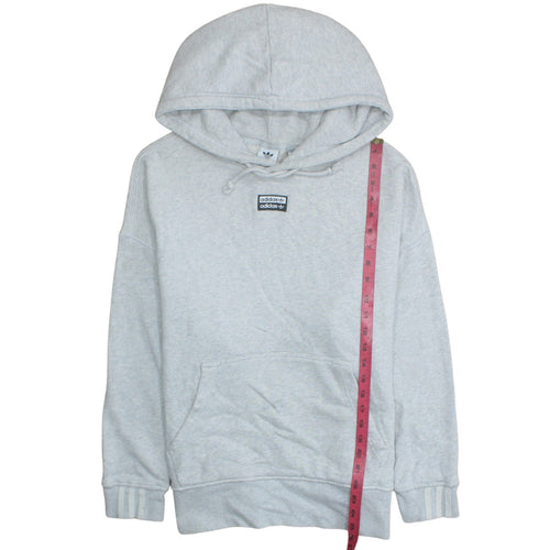 Adidas Women Grey Pullover Hoodie Size 12 Cotton Blend Casual