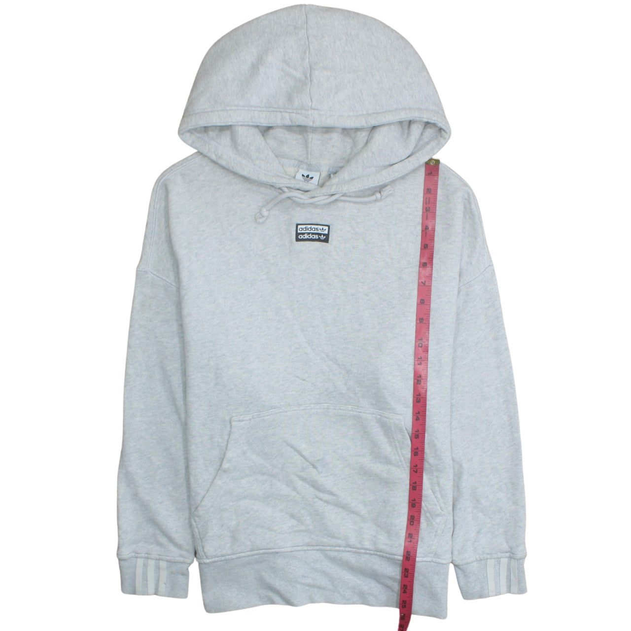 Adidas Women Grey Pullover Hoodie Size 12 Cotton Blend Casual