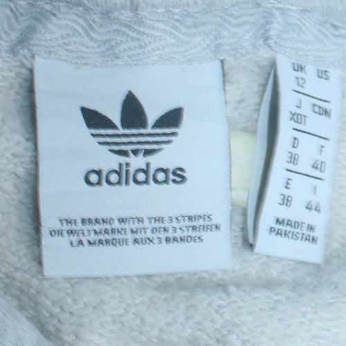 Adidas Women Grey Pullover Hoodie Size 12 Cotton Blend Casual