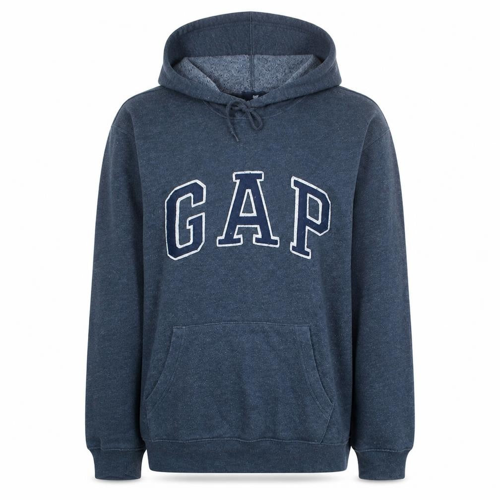 GAP Women Navy Blue XL Pullover Hoodie Sweatshirt Logo Cotton Blend