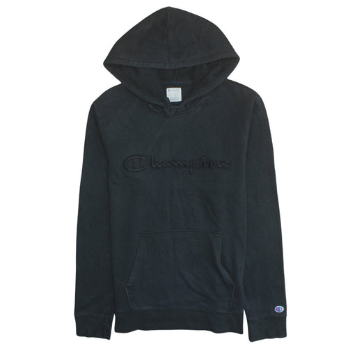 Champion Men's Black Pullover Hoodie Size L Embroidered Logo Fleece