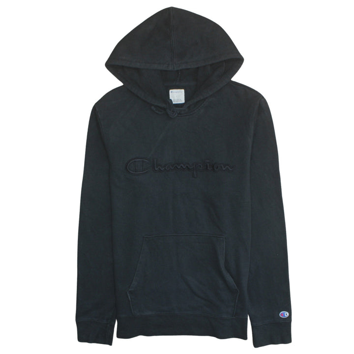 Champion Men's Black Pullover Hoodie Size L Embroidered Logo Fleece