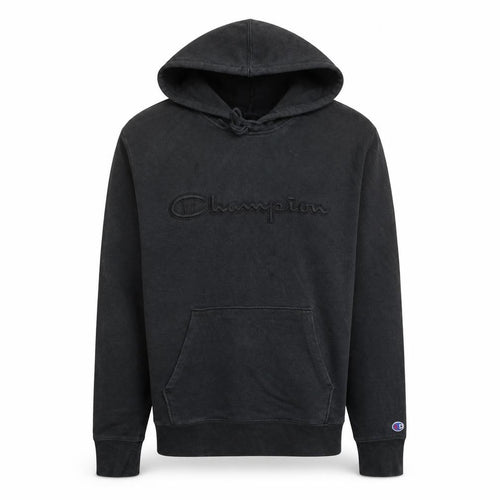 Champion Men's Black Pullover Hoodie Size L Embroidered Logo Fleece