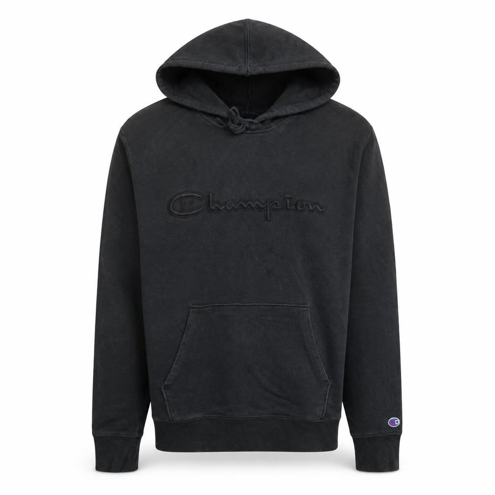 Champion Men's Black Pullover Hoodie Size L Embroidered Logo Fleece