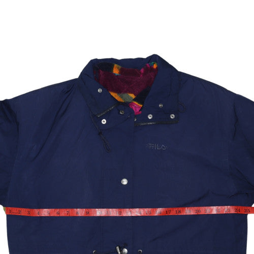FILA Womens Navy Blue Mid-Length Hooded Parka Jacket Size 12
