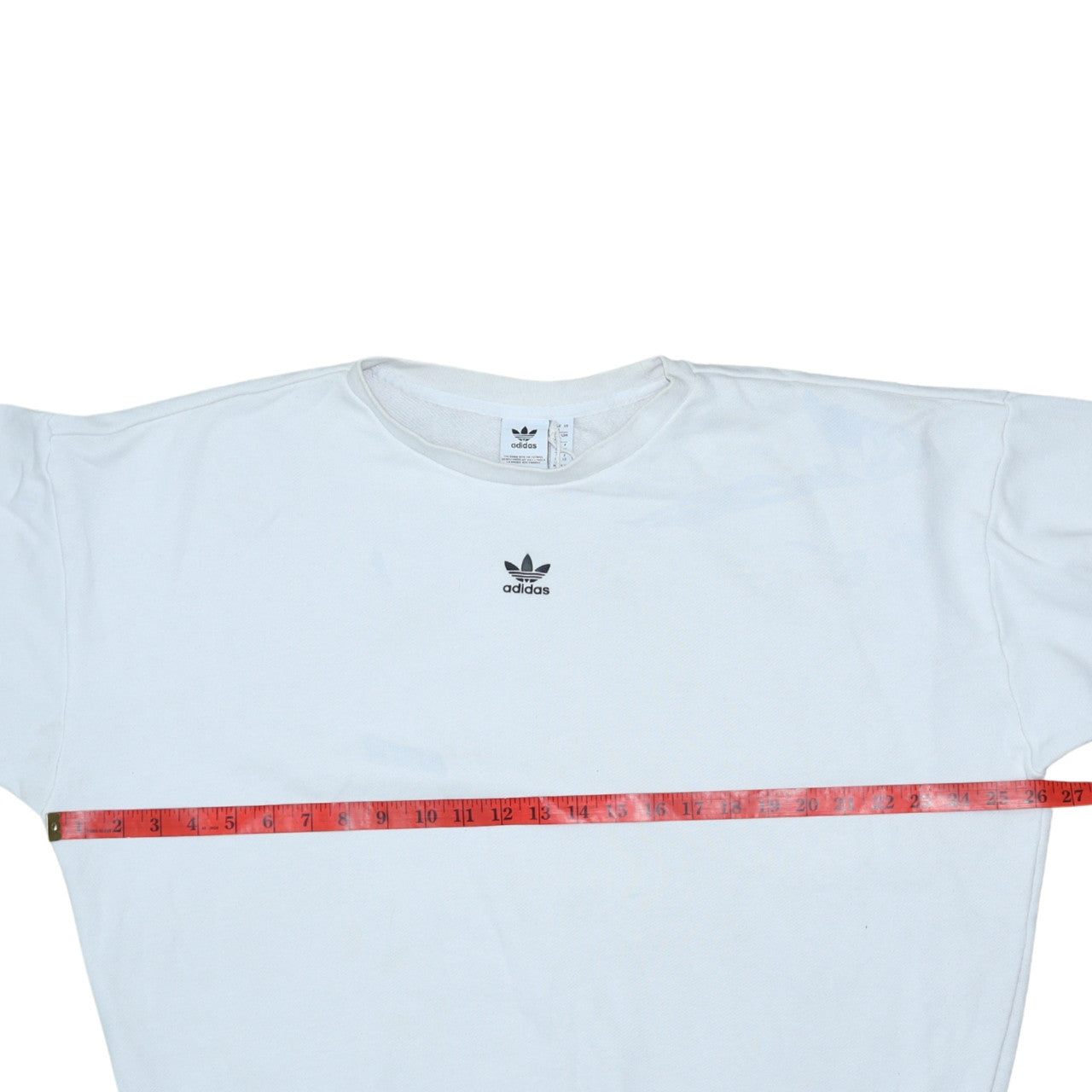 Adidas Women White Crew Neck Long Sleeve Sweatshirt UK 14 Relaxed Fit