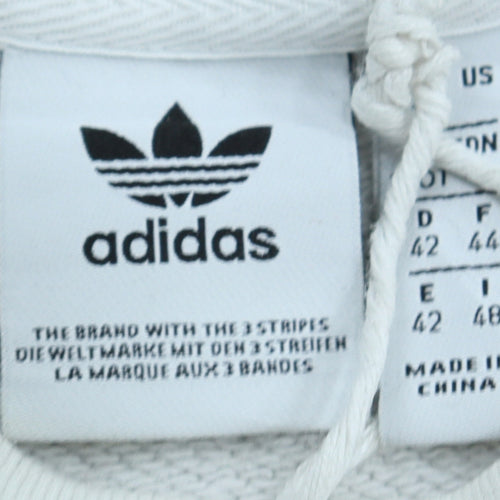 Adidas Women White Crew Neck Long Sleeve Sweatshirt UK 14 Relaxed Fit