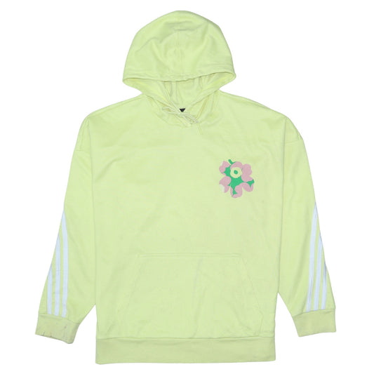 Adidas Women Yellow Floral Hoodie Pullover Size S Marimekko Collab