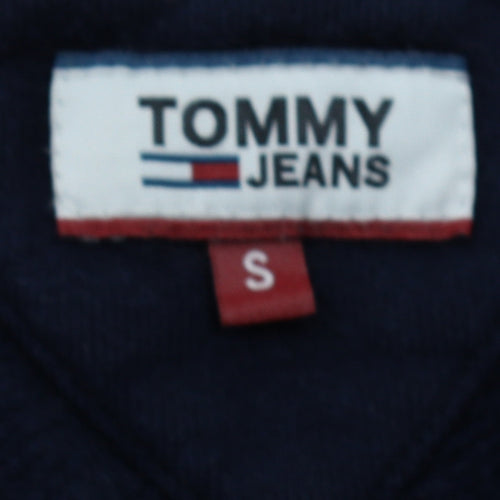 Tommy Jeans Women Navy Blue Logo Crew Neck Pullover Sweatshirt S