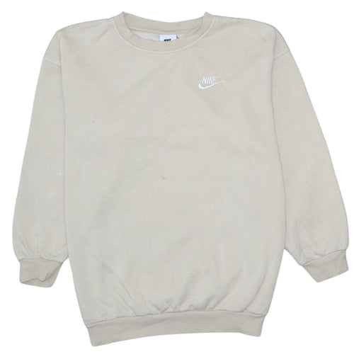 Nike Boys Beige Fleece Pullover Sweatshirt Size 146 Regular Fit