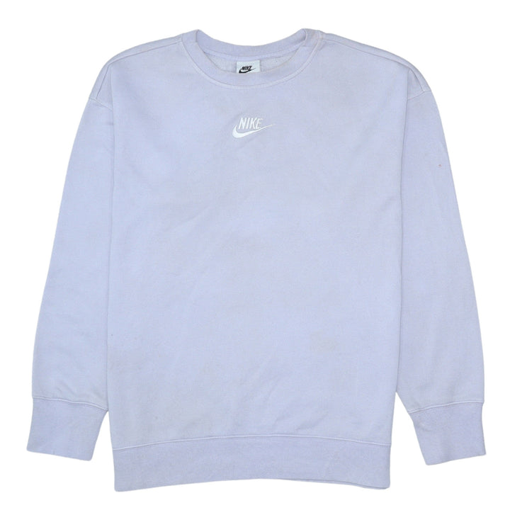 Nike Girls Purple XL Fleece Pullover Sweatshirt Crew Neck Logo Top