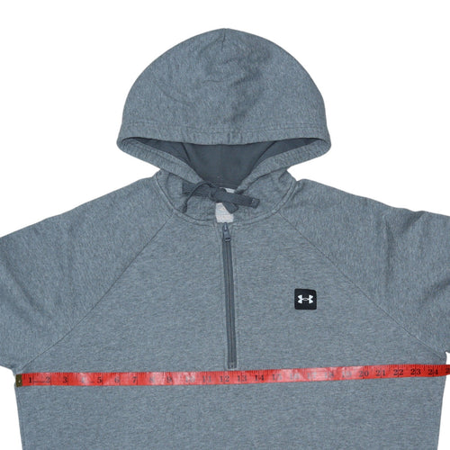 Under Armour Mens Grey 1/2 Zip Hoodie Size L Lightweight Sportswear