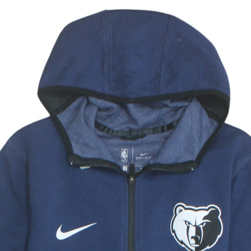 Nike Boys Blue Full Zip Hooded Short Sleeve Basketball Hoodie L 14-15 Yrs
