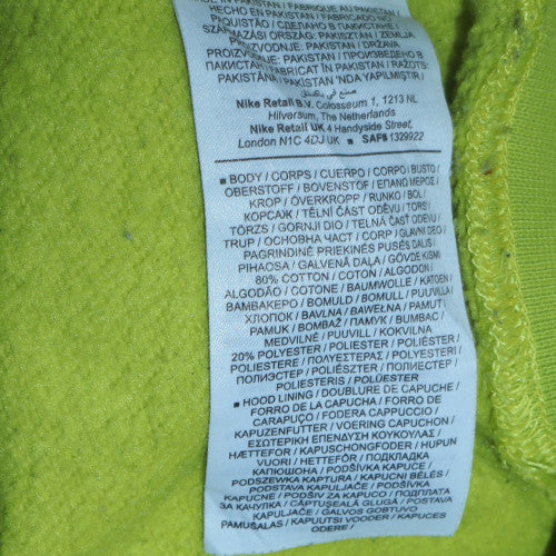 Nike Men's Yellow Pullover Fleece Hoodie Size S