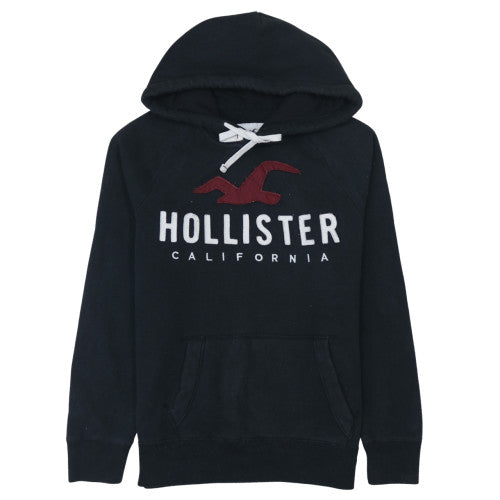 Hollister Mens Black L Basic Hooded Activewear Fleece Jacket