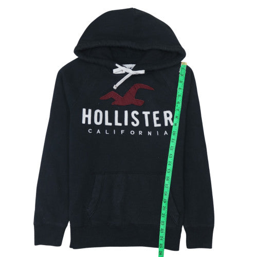 Hollister Mens Black L Basic Hooded Activewear Fleece Jacket