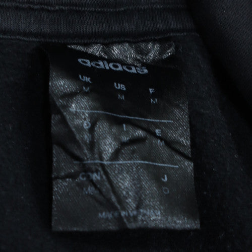 Adidas Men Black Pullover Hoodie M Logo Sports Fleece Sweatshirt