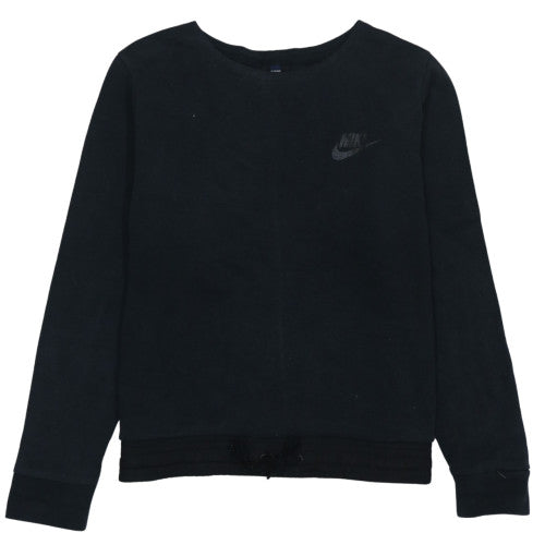 Nike Women Black XL Pullover Sweatshirt Cotton Blend Crew Neck