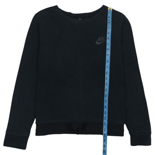 Nike Women Black XL Pullover Sweatshirt Cotton Blend Crew Neck