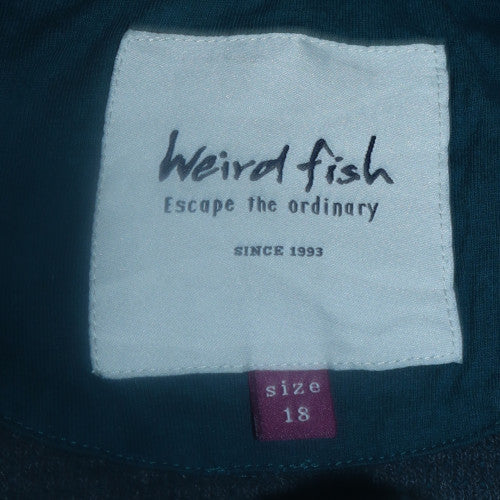 Weird Fish Womens Green Size 18 1/4 Zip Pullover Activewear Jacket