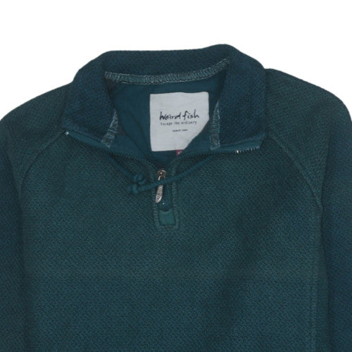 Weird Fish Womens Green Size 18 1/4 Zip Pullover Activewear Jacket