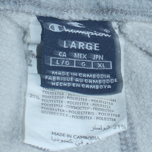 Champion Men's Grey Fleece Sweatpants L Regular Fit Activewear
