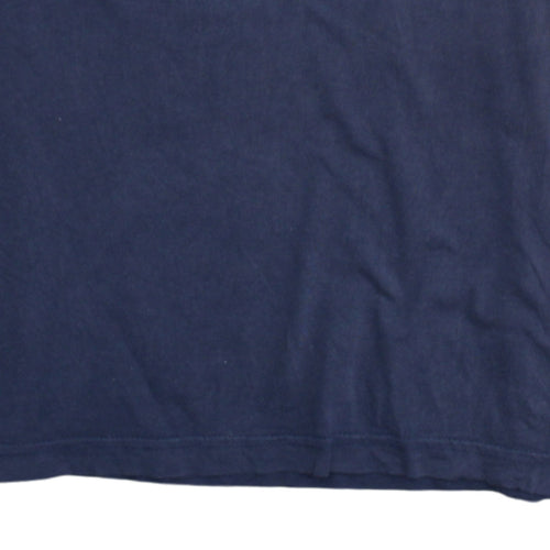 Puma Men's Blue Graphic Print Crew Neck Cotton T-Shirt Size L