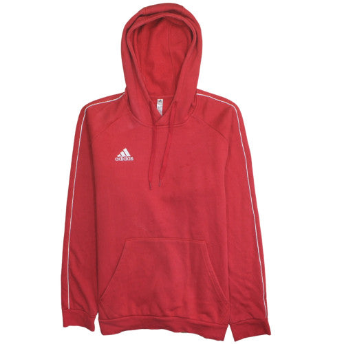 Adidas Men's Red XL Pullover Hoodie with Logo Fleece Sportswear