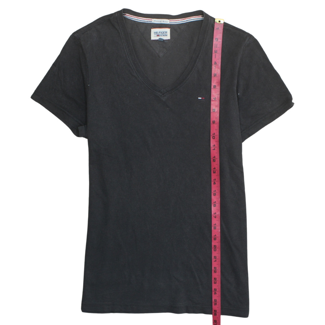 Tommy Hilfiger Men's Black V-Neck Cotton T-Shirt Size S
