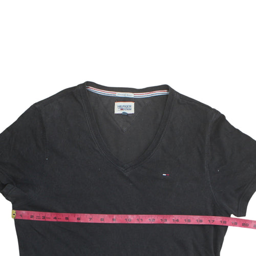 Tommy Hilfiger Men's Black V-Neck Cotton T-Shirt Size S