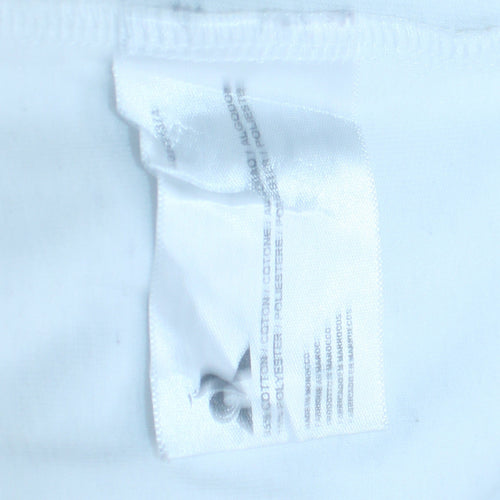 Le Coq Sportif Men's White Pullover Hoodie Small Graphic Print