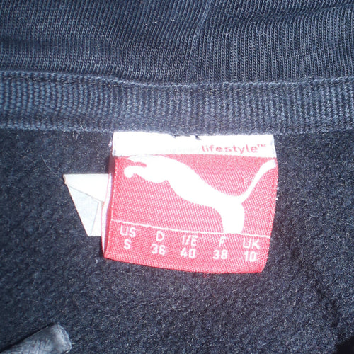 Puma Womens Black Size 10 1/4 Zip Logo Hoodie Sweatshirt
