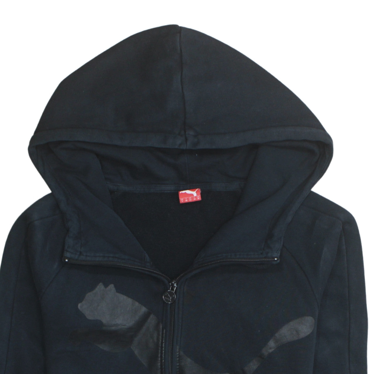 Puma Womens Black Size 10 1/4 Zip Logo Hoodie Sweatshirt