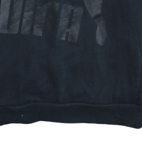Puma Womens Black Size 10 1/4 Zip Logo Hoodie Sweatshirt