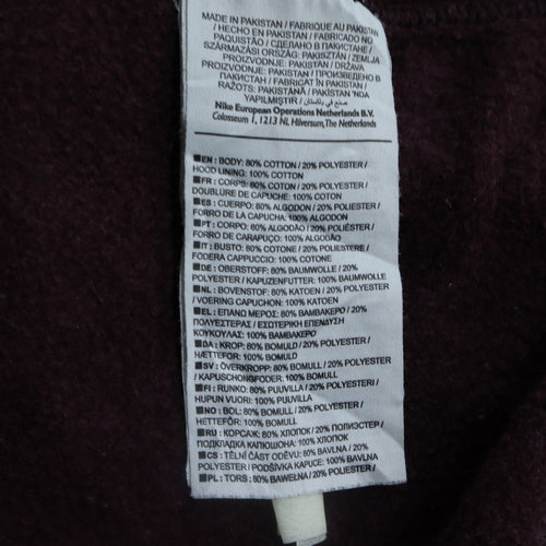 Nike Men's Brown XL Full Zip Hoodie with Logo and Pockets