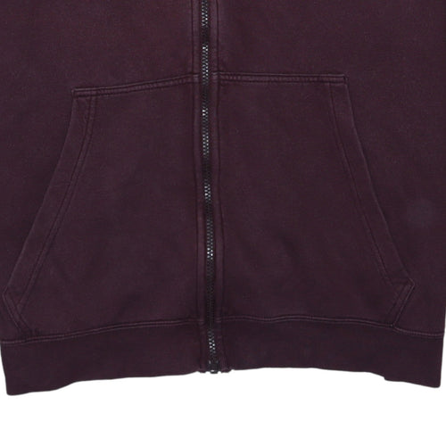 Nike Men's Brown XL Full Zip Hoodie with Logo and Pockets