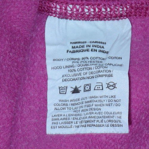 Nike Womens Pink Pullover Hoodie L Graphic Logo Cotton Blend